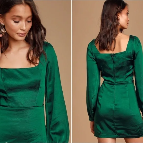 LULUS Sexy Wedding Prom Formal Event Classy Holidays Satin Mini Dress NWOT - Picture 3 of 4